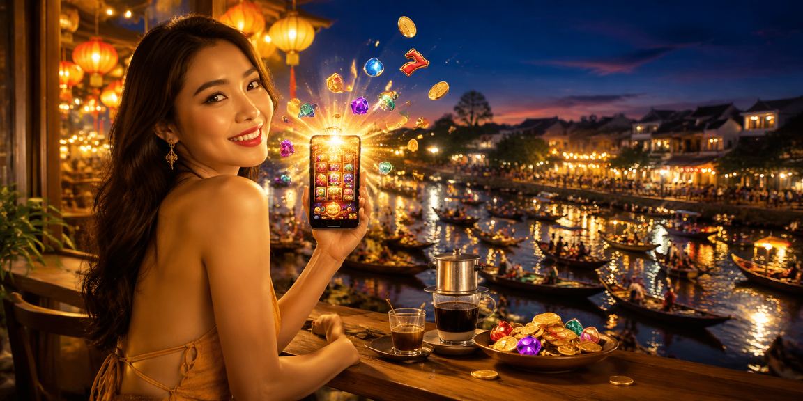 Người dùng Cần Thơ thư giãn tại quán cà phê và truy cập nền tảng giải trí trực tuyến