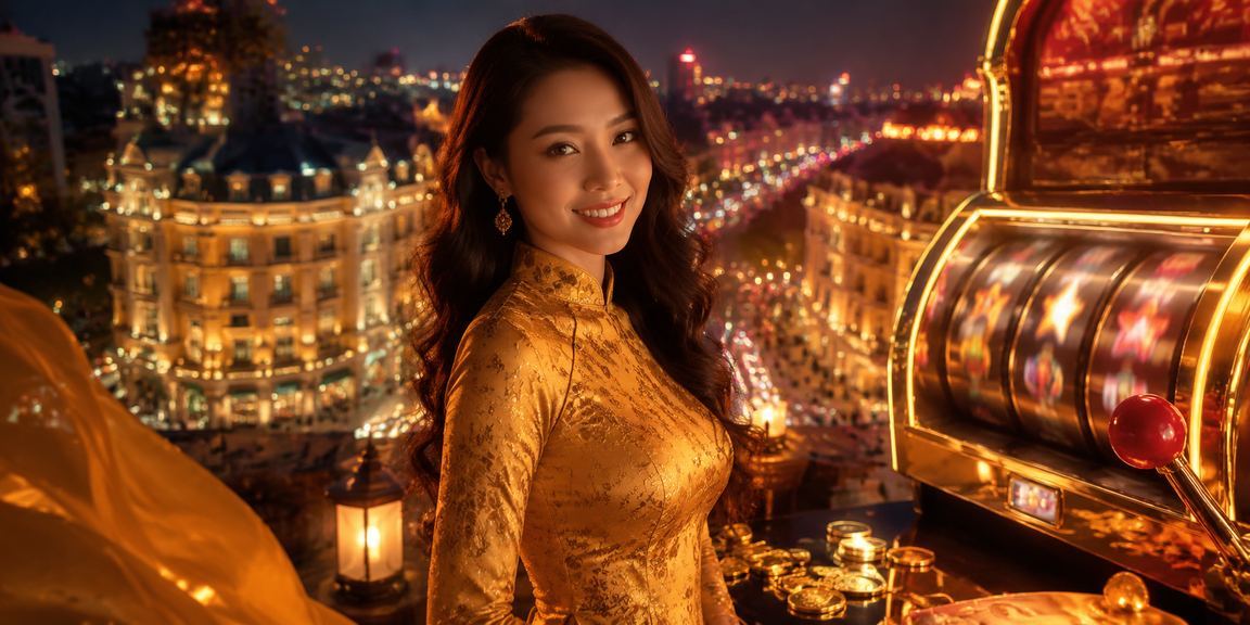 Người chơi Hà Nội trải nghiệm slot game trên điện thoại mặc áo dài